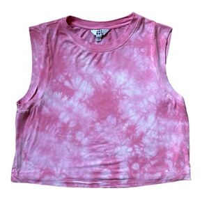 JoyLab brand pink & white Tie Dye tank muscle shirt